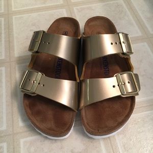Platinum Gold BIRKENSTOCK sandals